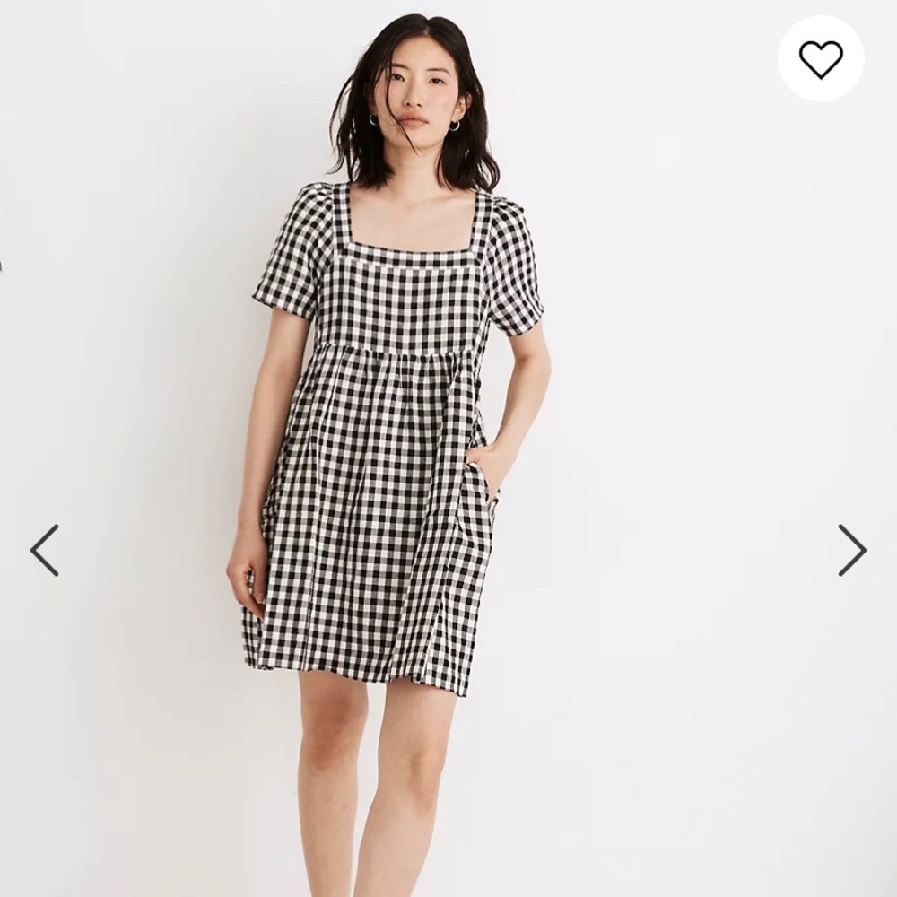 NWOT Madewell linen-blend mini dress in gingham